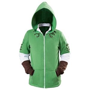 Link Zelda Hoodie Sweatshirt Jacket Green Unisex